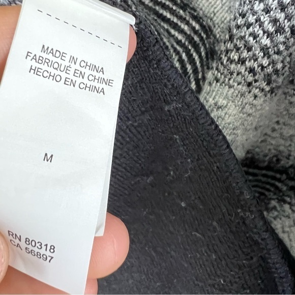 Lucky Brand Draped Open Front Waterfall Black White Cardigan Women Size M - Picture 11 of 15